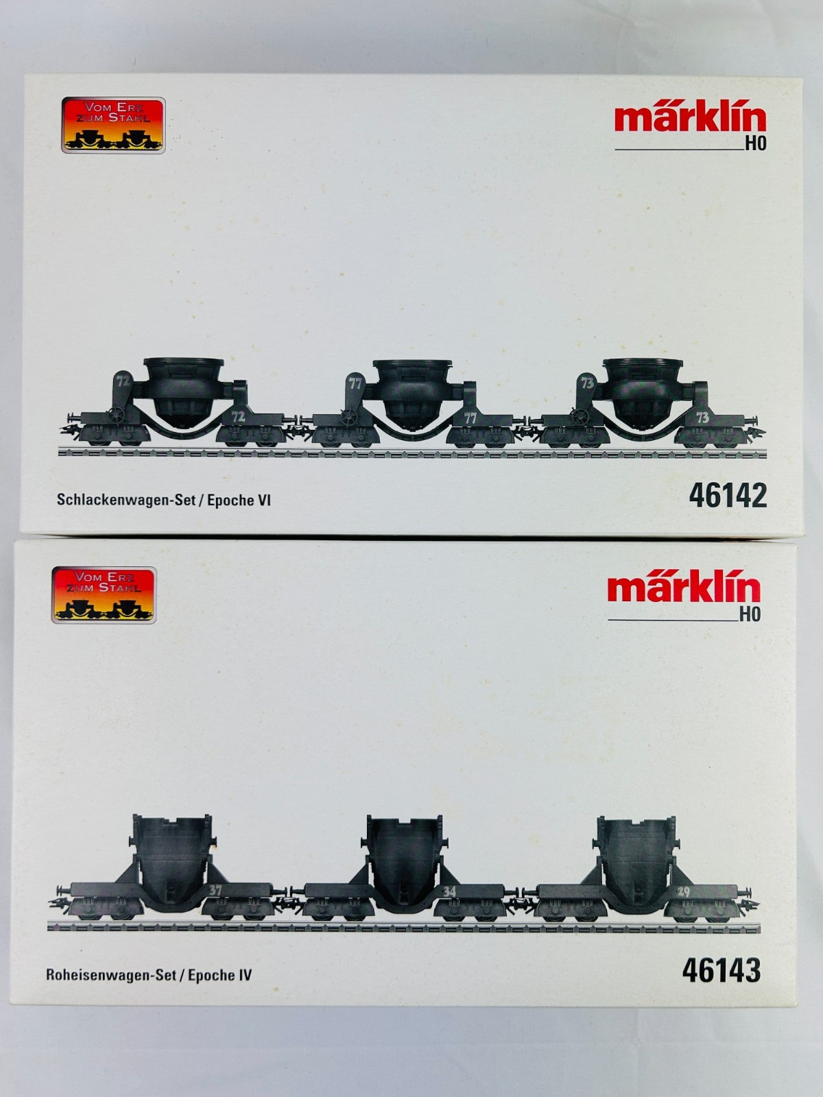 メルクリン HO 46142&46143 Marklin HO 46142 46143 Slag Ladle Car Set Epoche VI Model