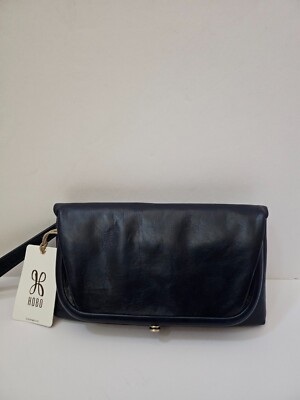 HOBO Lauren Wristlet Nightshade Leather Navy New