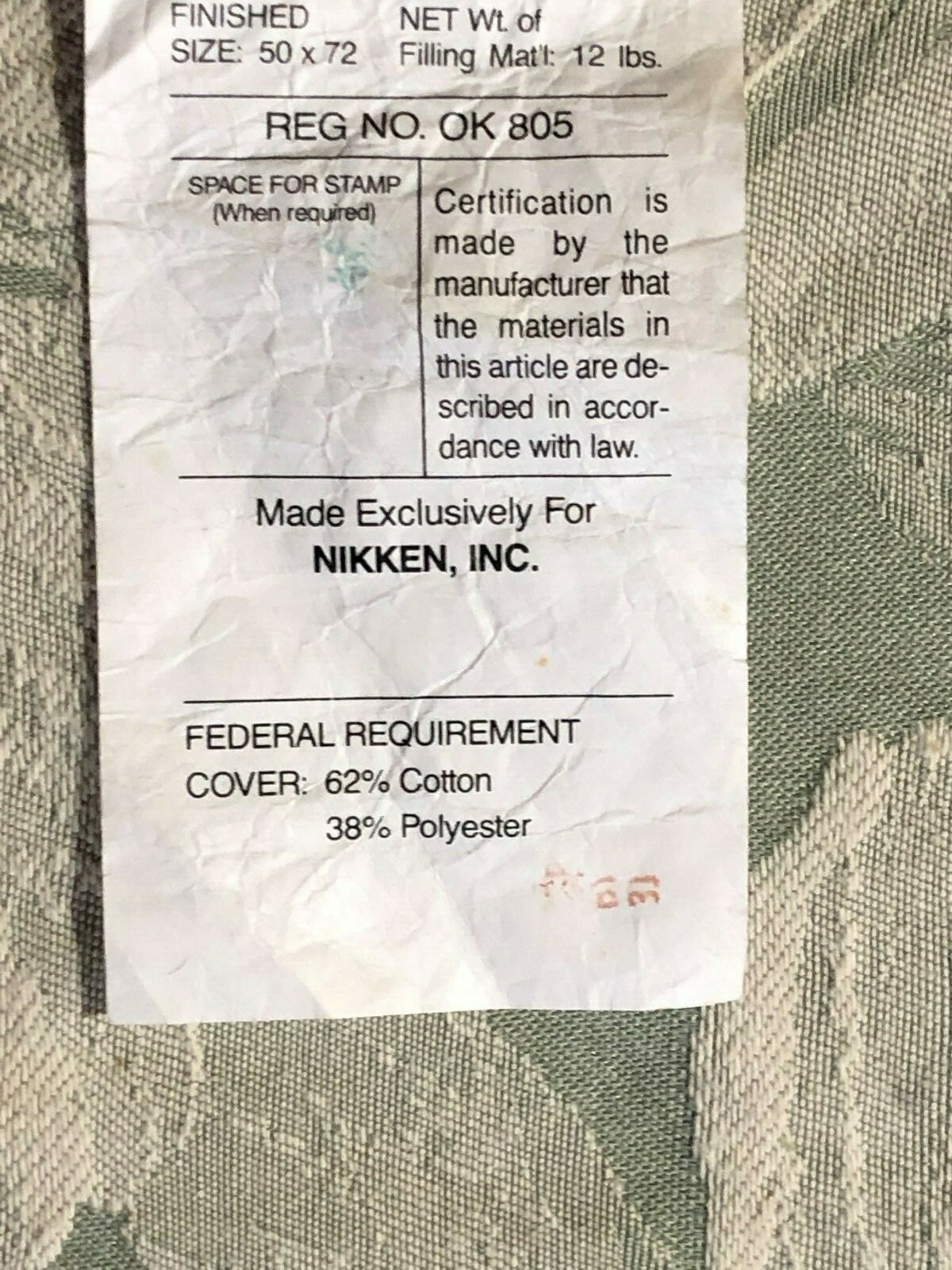 Nikken Kenkopad Magnetic Therapy Mattress Topper Pad 50