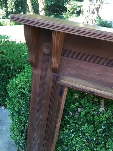 VINTAGE WOOD FIREPLACE Mantel, Architectural Salvage Classical Design Surround