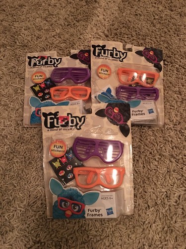 FURBY FRAMES Style GLASSES Set Sunglasses Blinds PURPLE ORANGE Stickers NEW