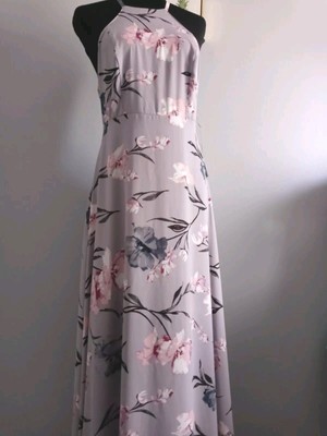 Lulus Party Cocktail Maxi Dress Medium lavander floral print sleeplessness New.