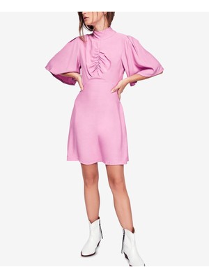 

Женское розовое платье прямого кроя с рукавами 3/4 FREE PEOPLE Be My Baby, Розовый