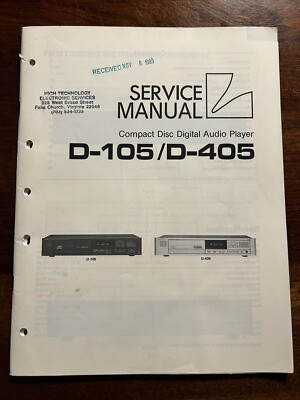 Luxman D-105 D-405 Compact Disc CD Player Service Manual Original OEM Genuine