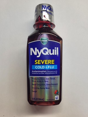 Vicks NyQuil Severe Cold & Flu Relief Liquid - Acetaminophen - Berry - 12 fl oz