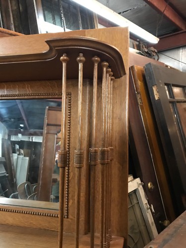 Cm 402 Antique restored quartersawn oak fireplace mantle58W by 77.2 5H