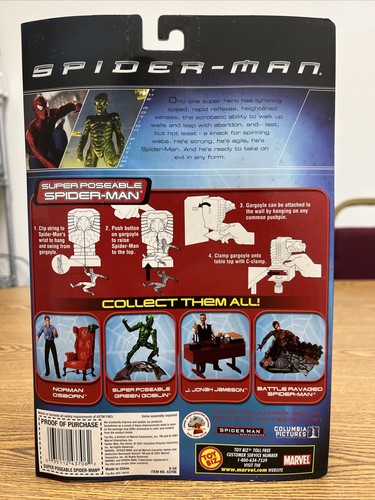 Super Poseable Spider-Man w/ Gargoyle Ledge Action Figure Movie Series 1 NIB