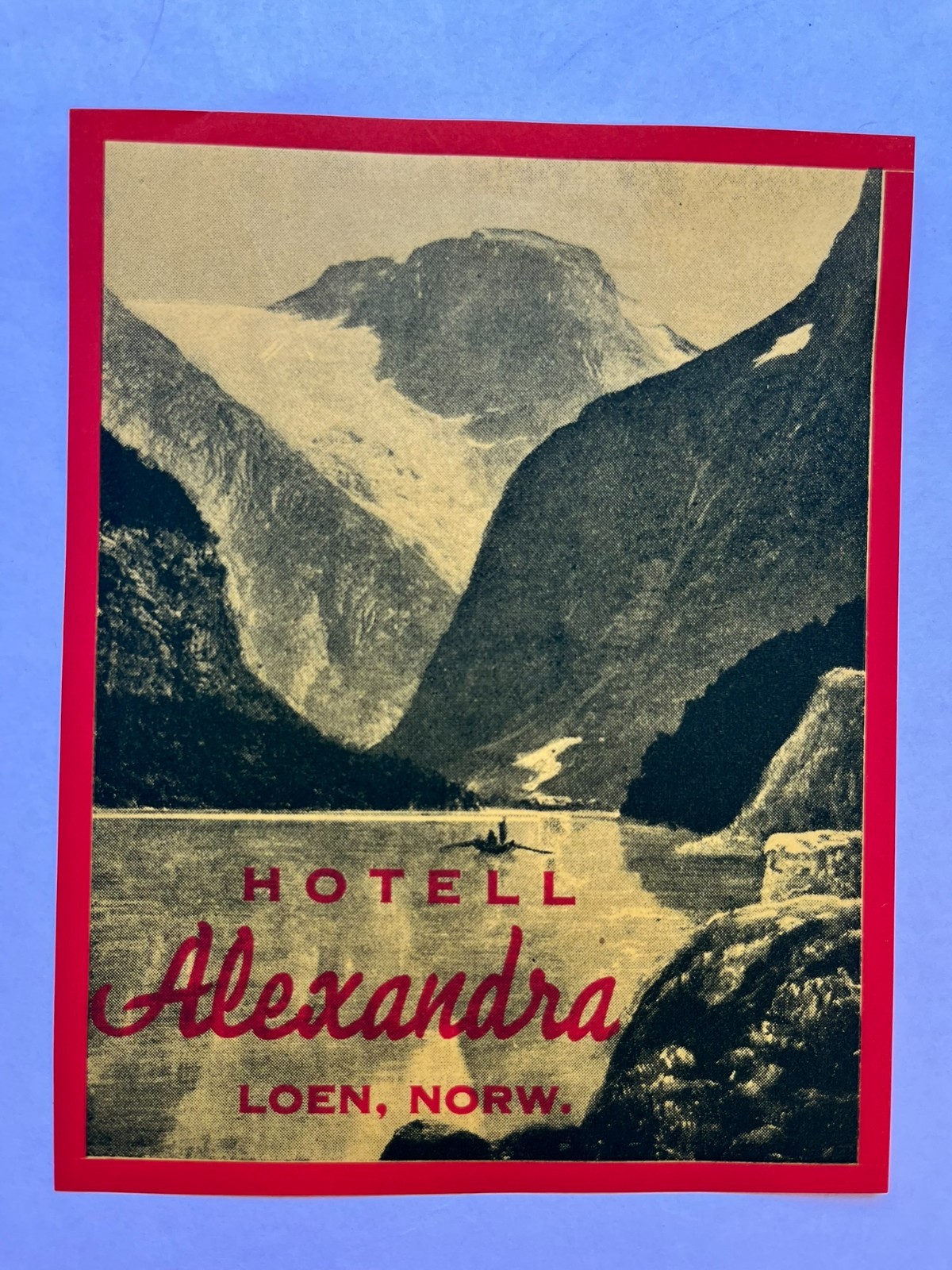 Vintage HOTEL ALEXANDRA DECAL Loen, Norway 3 1/2 x 5