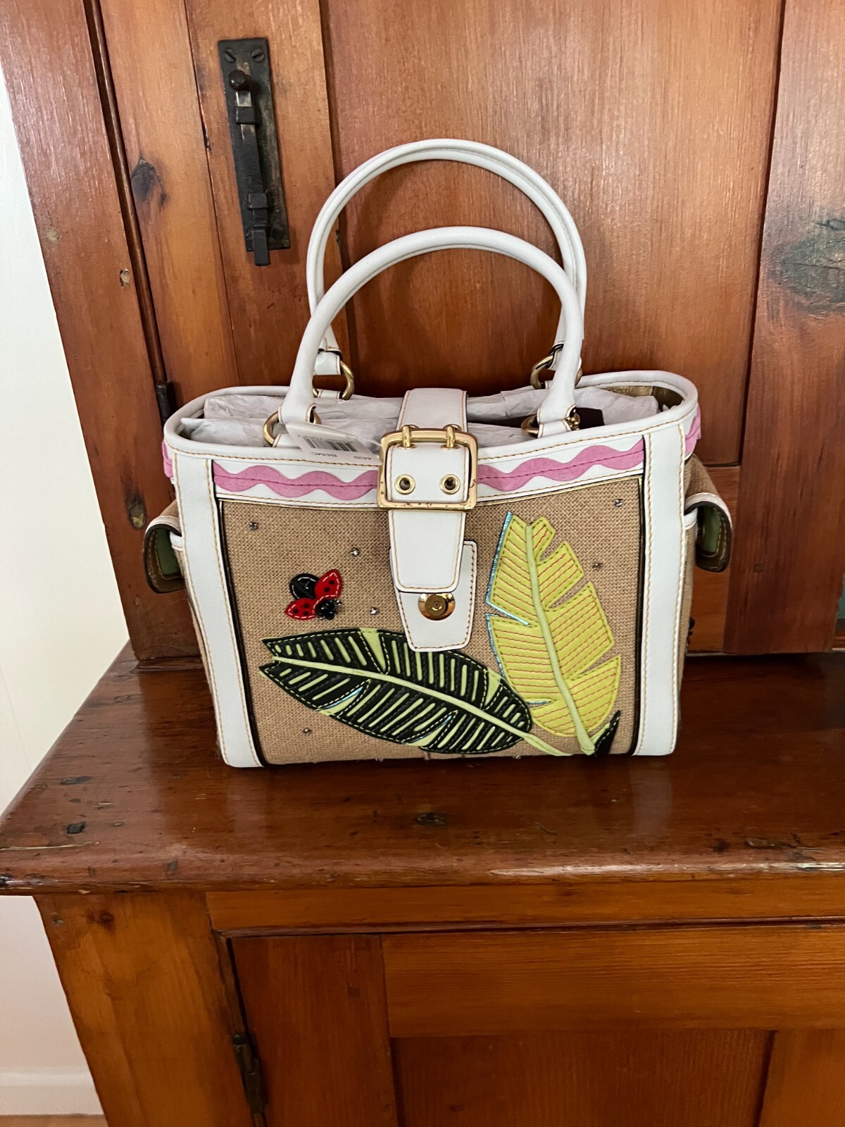バッグ Coach Straw tote Coach Straw Pocket Tote Bag
