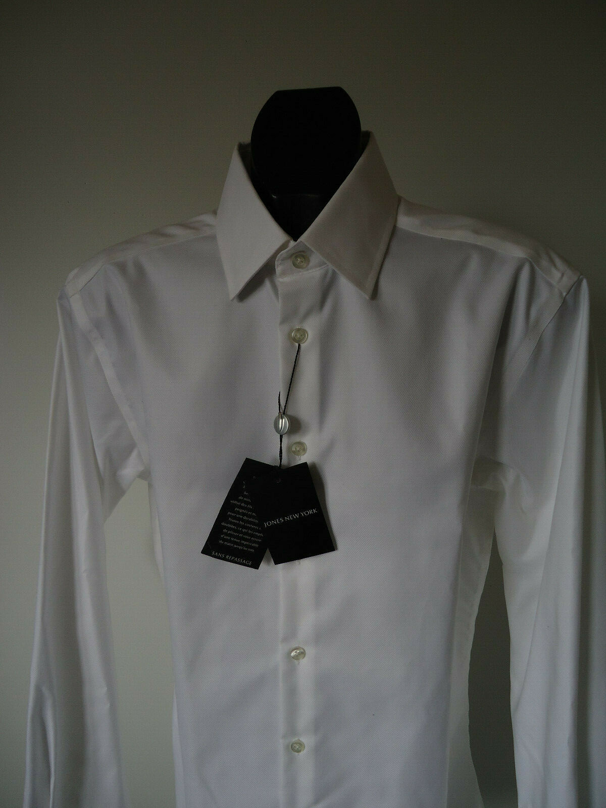 トップス JONES NEW YORK DRESS china shirt Striped Button Front Collared Shirt