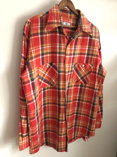 VTG 60s A Cone Mills Fabric Cotton Extra Long Button Up