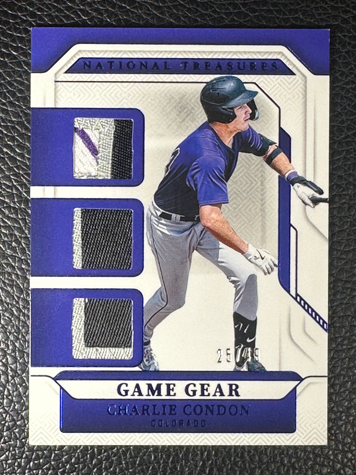 2025 National Treasures Game Gear Blue Charlie Condon 25/49 Patch