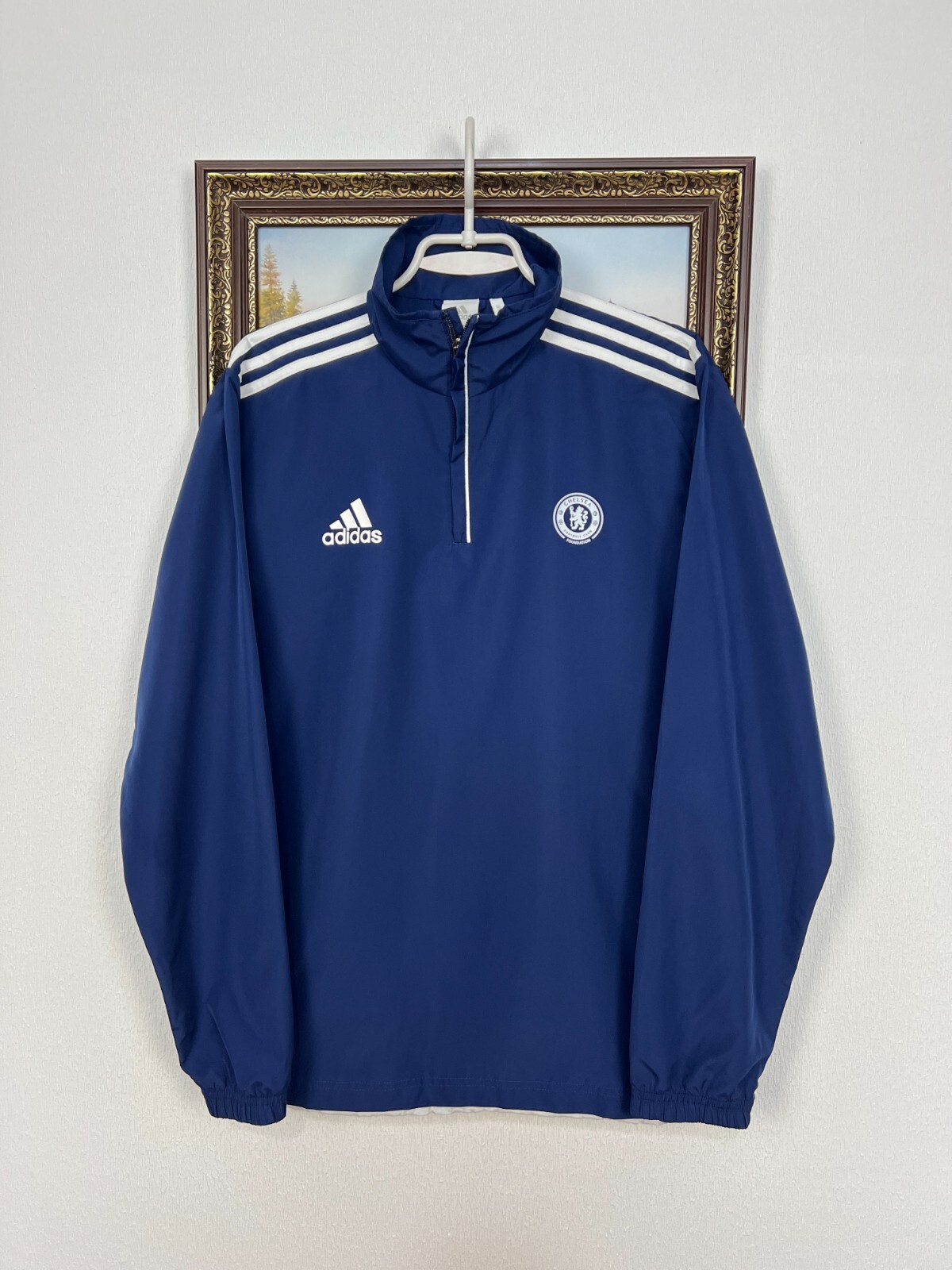Vintage Chelsea Football Jacket Blue Soccer 1/4 Zip Track