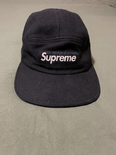 Supreme Camp Cap Wool Black Box Logo Adjustable