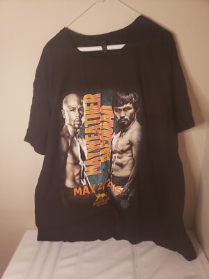 2015 Floyd Mayweather vs Manny Pacquiao Fight Official T-Shirt Black MGM 3XL NEW
