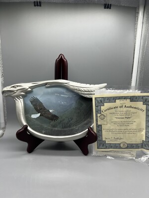 Bradford Exchange ''Glorious Flight'' 3D Plate Silver Sovereigns W/ COA