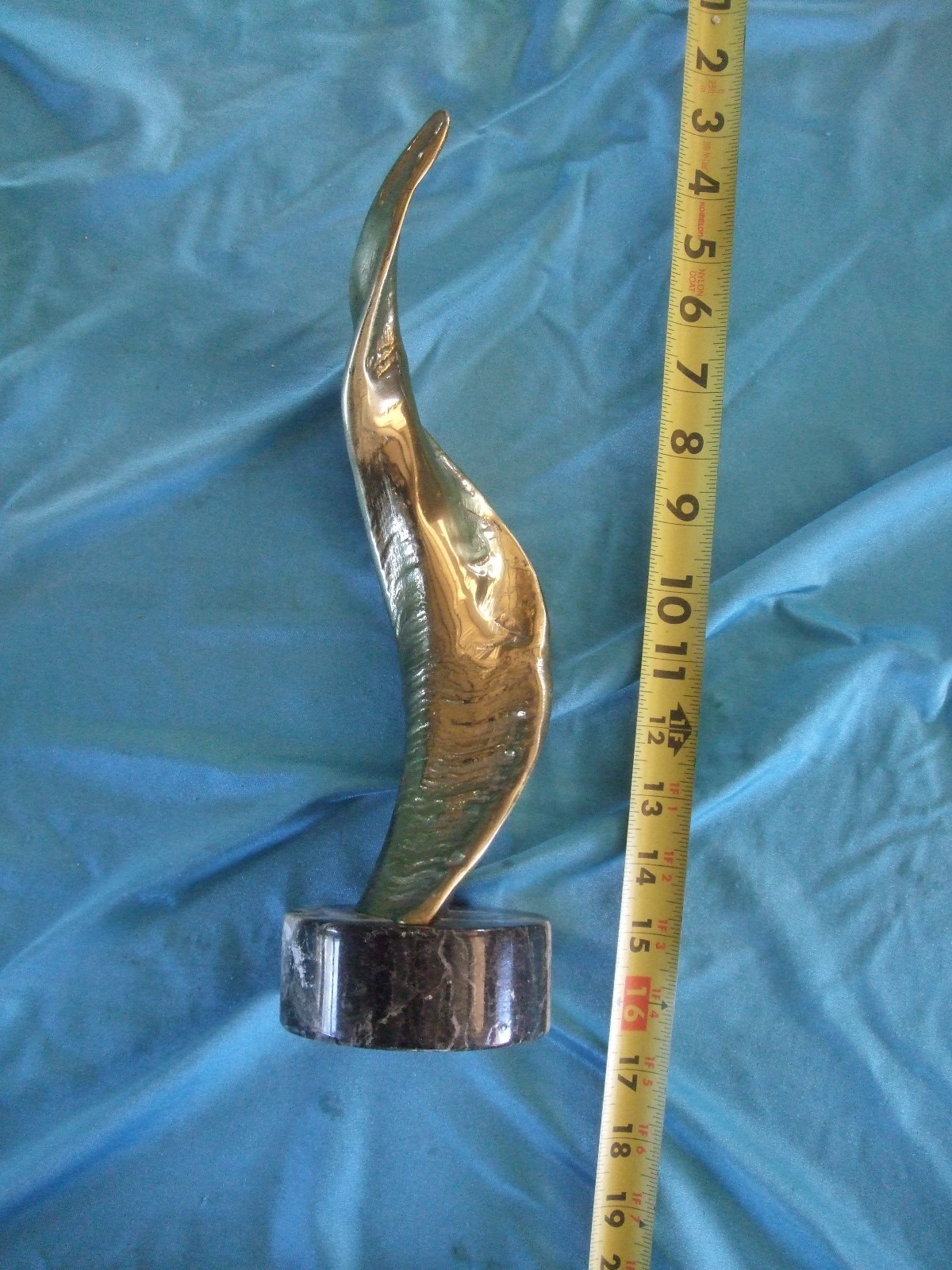 Brass Ram Rams Ram's Horn Sculpture on Marble Base-Exquisite Detail -weight =5lb