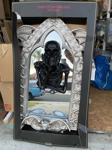 Christian Siriano RARE skeleton gargoyle mirror new BIG HALLOWEEN