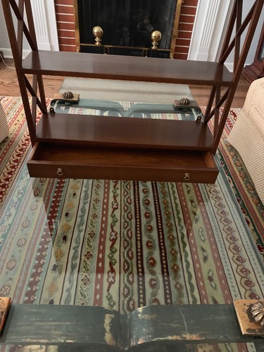 Kittinger WA1038 Mahogany Williamsburg Hanging Wall Shelf w/ Drawer