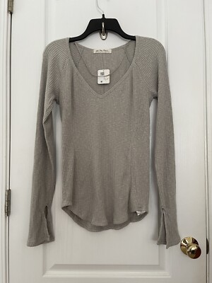 NWT Free People Passing Thru Layering in Gray Day Size XL