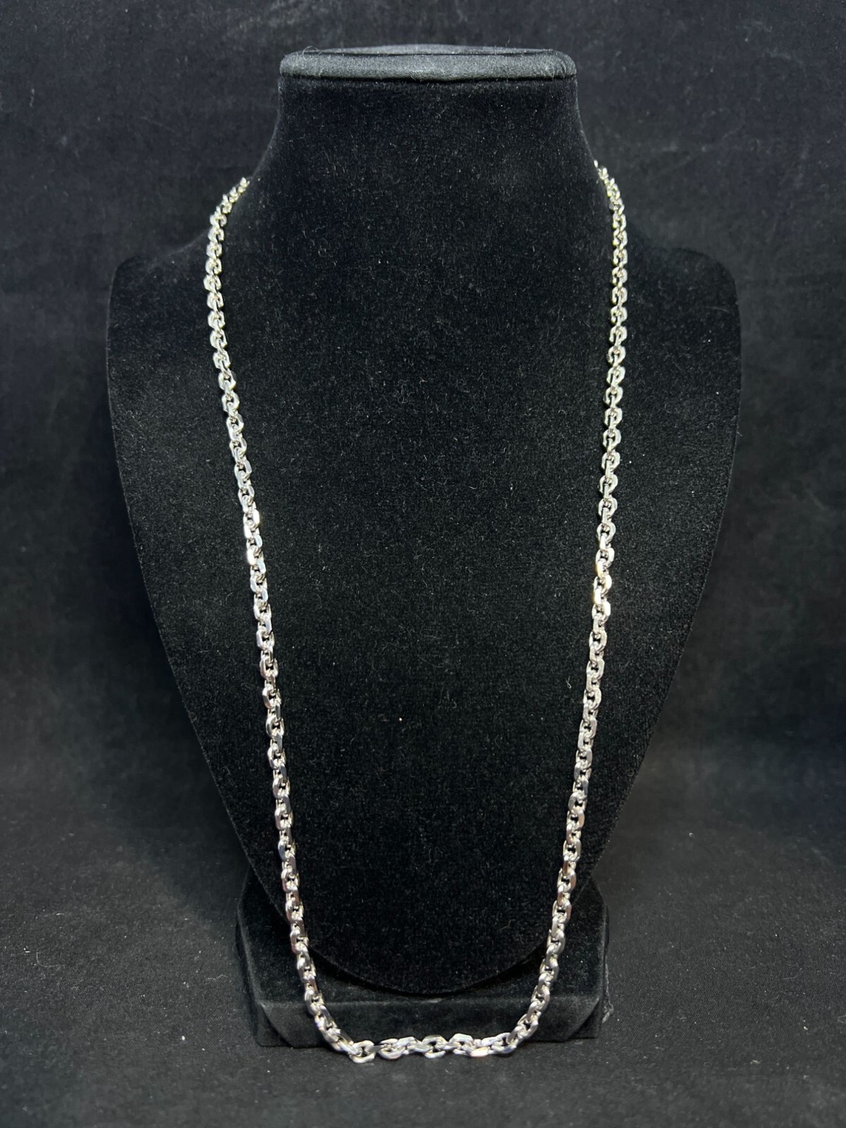 Vintage Heavy Silver Tone Cable Chain Necklace 25