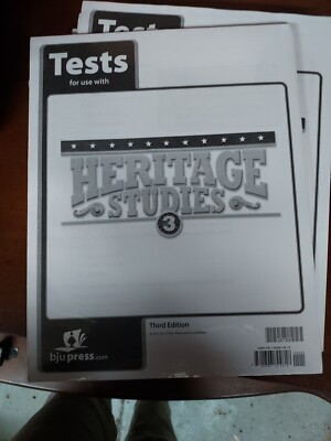 HERITAGE STUDIES TESTS GRD 3 By Bob Jones University **BRAND NEW**