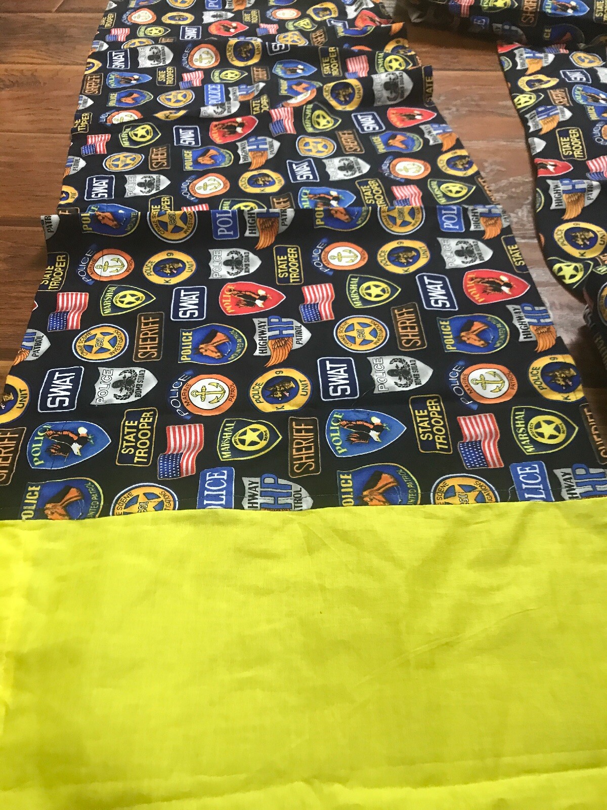 6 pc Police Sherrif SWAT K9 Unit Crib Toddler bedroom Sheets Valance Bedskirt