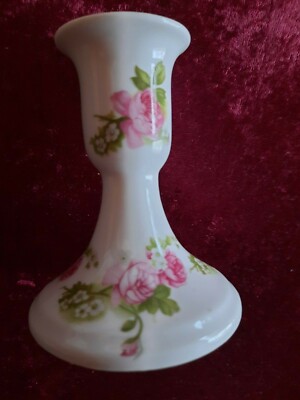 Porzellan+ Kerzenständer+ Blumen - weiss/+gemarkt +Schröder+vH/9 cm+vTOP!!