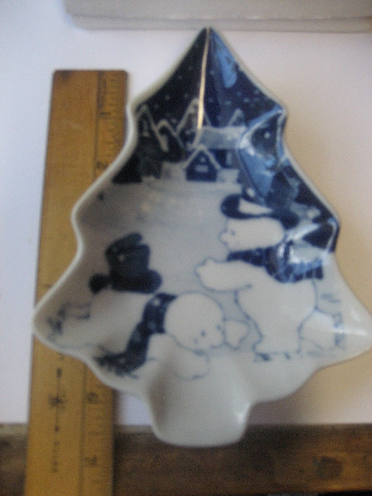 1989 ROMAN INC-JAPAN COPENHAGEN CHRISTMAS/XMAS TREE-SNOWMAN PLATE/NUMBER 66480