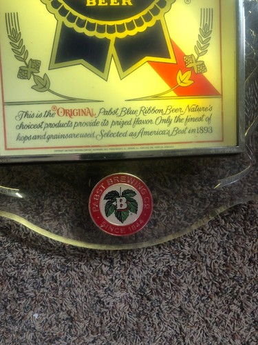 Vintage 1981 Pabst Blue Ribbon lighted beer sign Light  WORKS GREAT ! 20