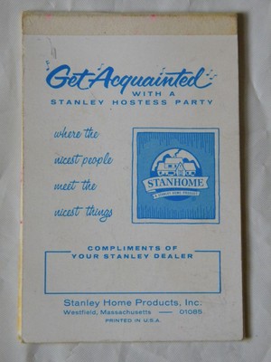1970 Stanley Home Get Acquainted Notebook, Stanhome Hostees Party