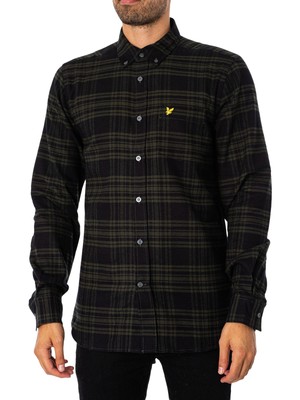 

Мужская фланелевая рубашка в клетку Lyle - Scott, коричневая, Коричневый, LW1904V-W995