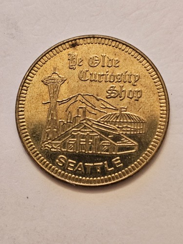 YE OLDE CURIOSITY SHOP GOOD LUCK SOUVENIR TOKEN MEDAL COIN