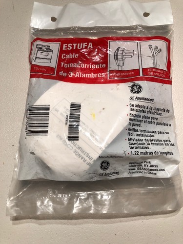 GE Range 3-Wire Power Cord WX9X6