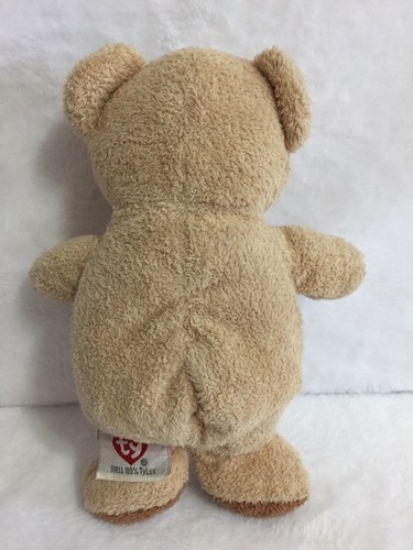 Ty Pluffies Tan Brown Teddy Bear Plush Lovey Stuffed Animal Love to Baby 7” 2004