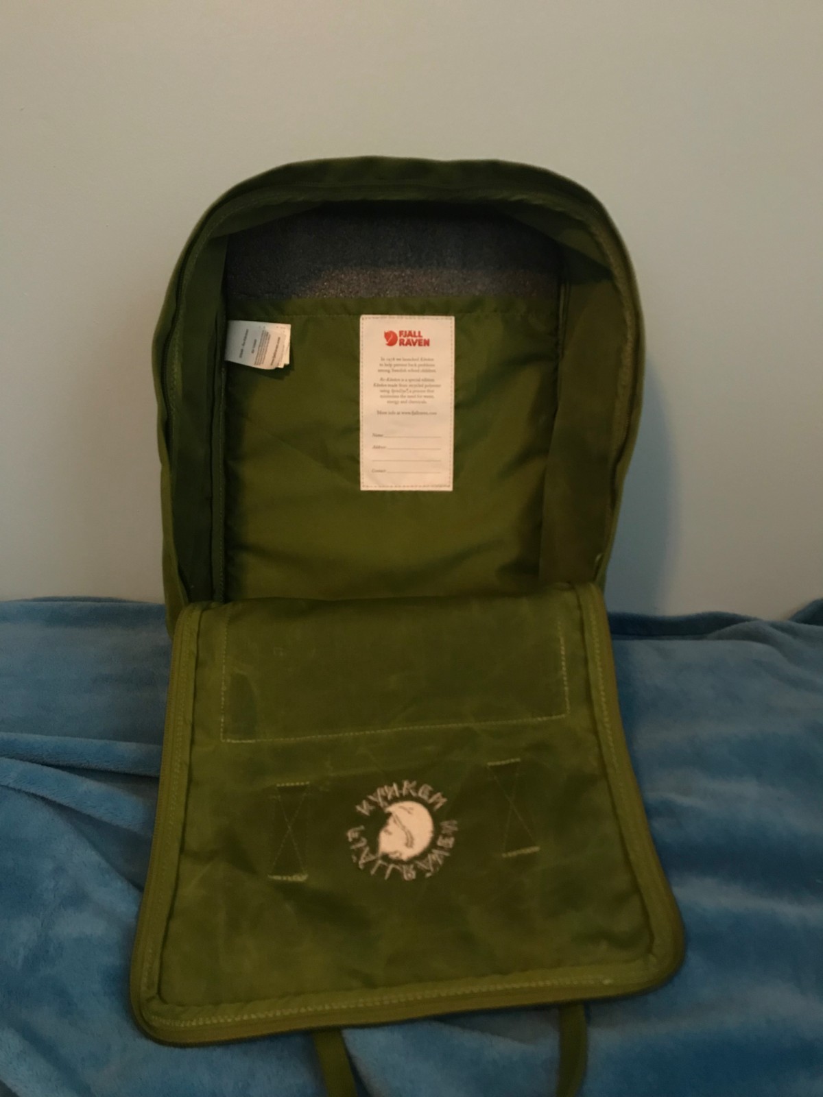 fjallraven kanken backpack 16l, re-kanken in spring green