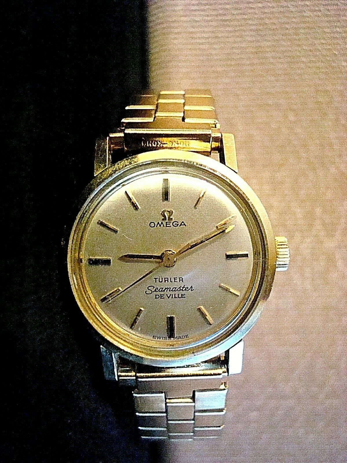 VINTAGE LADIES OMEGA SEAMASTER DEVILLE FOR TURLER CO. GOLD VINTAGE LADIES OMEGA SEAMASTER DEVILLE FOR TURLER CO. GOLD