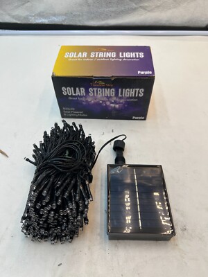 TWINKLE STAR SOLAR STRING LIGHTS PURPLE 300 LED 8 LIGHTING MODES WARM WHITE