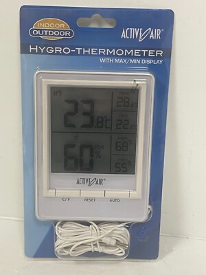 *NEW* Active Air Hygro-Thermometer With MAX/MIN Display GARDENING Indoor/Outdoor