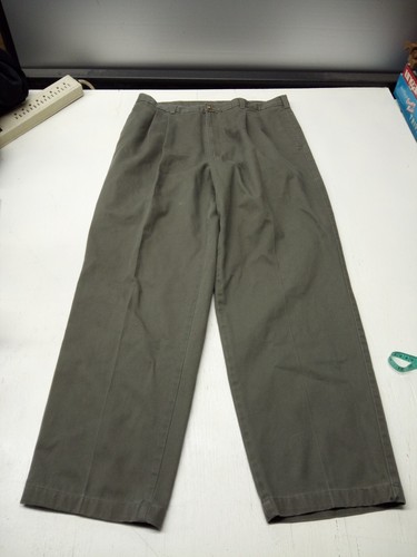 Vintage Flyers Pants Mens 36X32 Grey Khaki Cotton Pleated