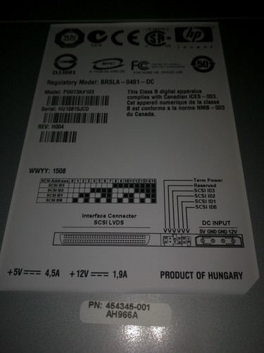 SUN 380-1564-01 LTO3 SCSI TAPE DRIVE W/TRAY SL24 SL48 PD073K#103 454345-001