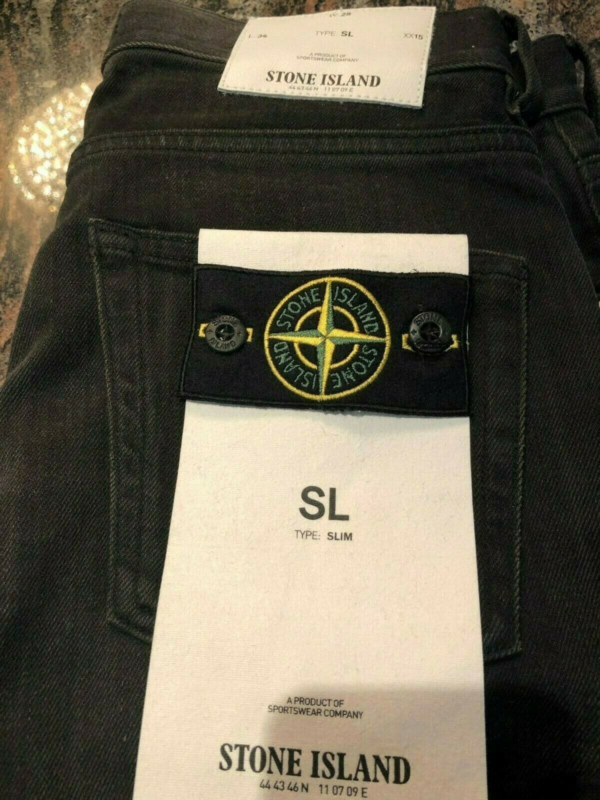NEW STONE ISLAND BLACK DARK WASH SLIM MEN'S MENS PANTS SIZE NEW STONE ISLAND BLACK DARK WASH SLIM MEN'S MENS PANTS SIZE