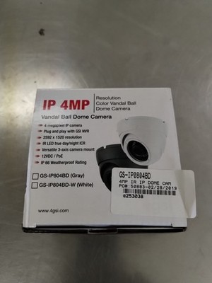 Golden State Instrument IP 4MP Color Dome Camera POE GS-IP0804BD