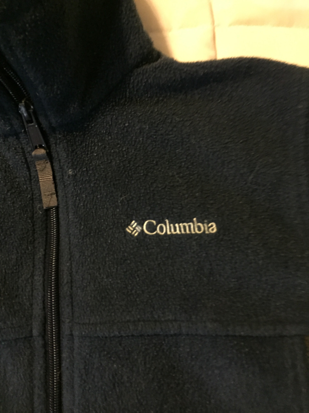 YOUTH COLUMBIA NAVY BLUE GREY FLEECE ZIPPER FRONT JACKET SIZE 14/16