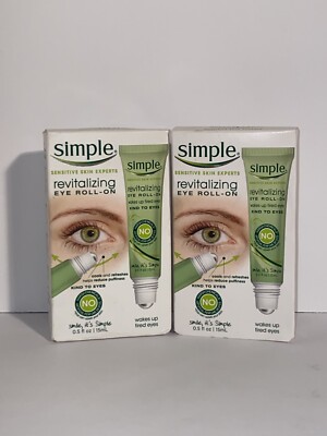 2* Simple Sensitive Skin Revitalizing Eye Roll On Cools & Refreshes 0.5oz AD