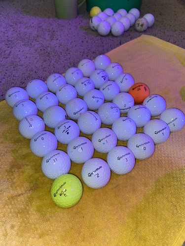 36 Taylormade golf balls (Distance, RBZ, Burner, Penta, Tour Preferred.)