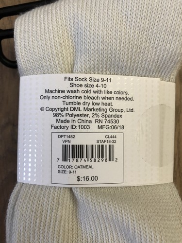 NWT Keep Your Socks On! 2 Pair Boot Sock Crew Womens Sock Sz 9-11 Shoe Sz 4-10