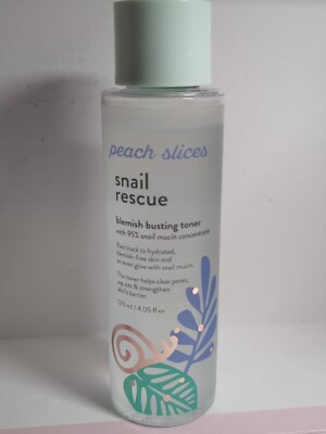 Peach Slices Snail Rescue Blemish Busting Facial Toner with Snail Mucin, 4.05 fl