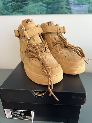 NIKE AIR FORCE 1 MID 07 WB ''FLAX WHEAT'' FLAX-WHEAT-GUM DJ9158-200, Men s 10 NEW!