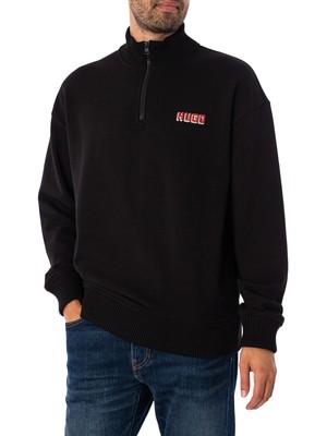 HUGO Mens Diqiele из флиса на молнии 1/4, черный